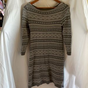 Grey Fair Isle Sweater Dress